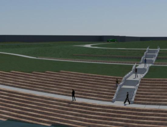 Revetment area on riverfront