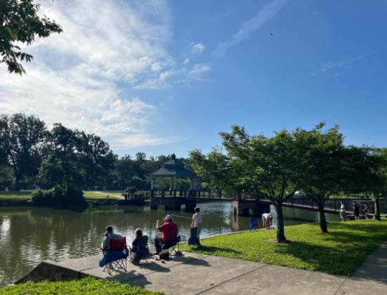 Fishing at Lake Montgomery in Noble Park