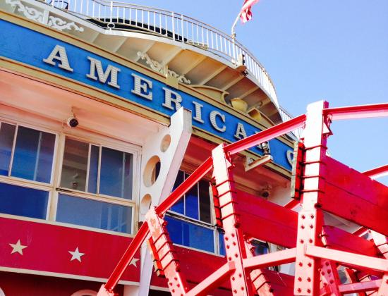 Riverboats make frequent stops to our riverfront.