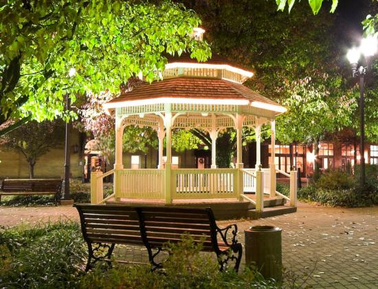 The downtown gazebo is a popular meeting point - a symbol of our community.